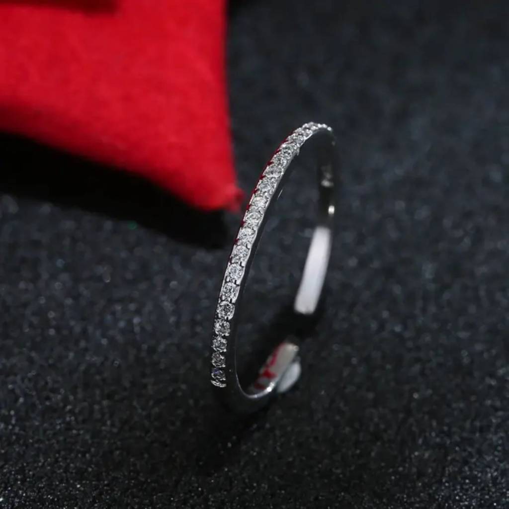 Half Eternity Zircon Ring (Adjustable)