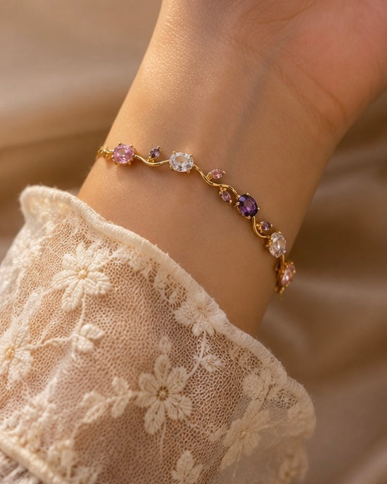 Tulip Crystal Charm Bracelet
