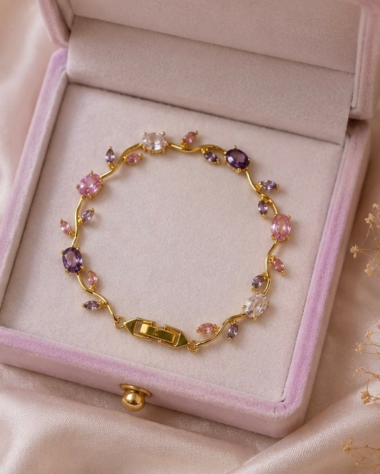 Tulip Crystal Charm Bracelet