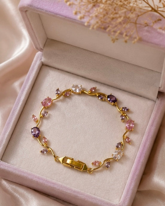 Tulip Crystal Charm Bracelet