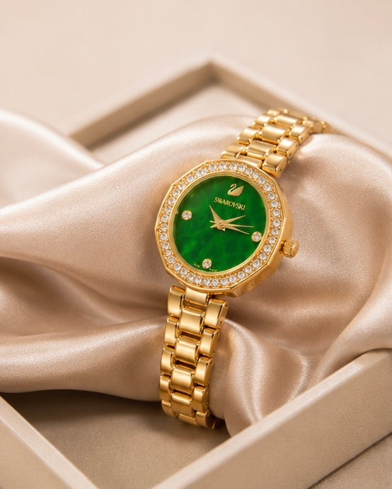 Luxury Women’s Gold Green Dial Watch