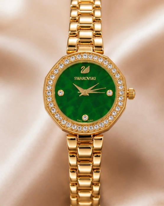 Luxury Women’s Gold Green Dial Watch