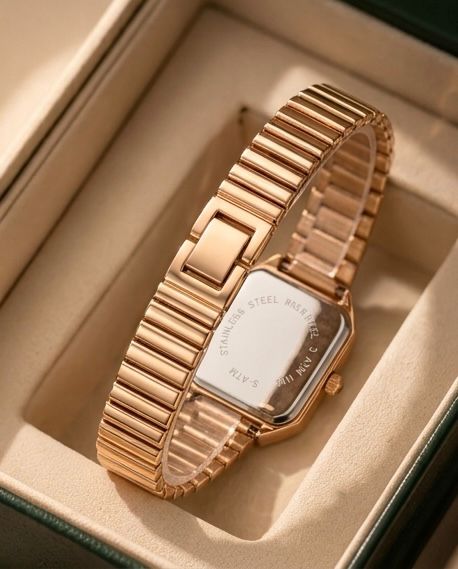 Emerald Luxe Rose Gold Diamond Watch for Women