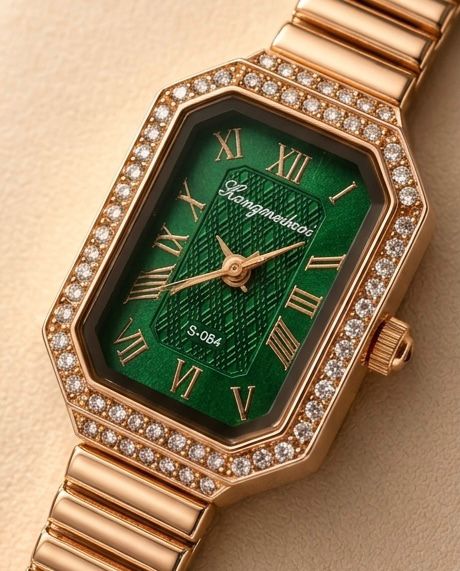 Emerald Luxe Rose Gold Diamond Watch for Women