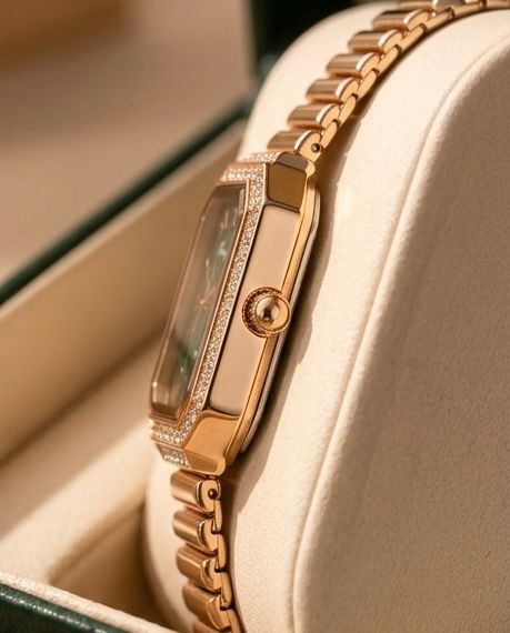 Emerald Luxe Rose Gold Diamond Watch for Women