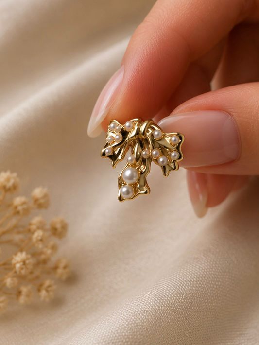Crystal Bow Drop Earrings