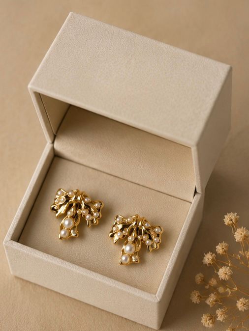 Crystal Bow Drop Earrings