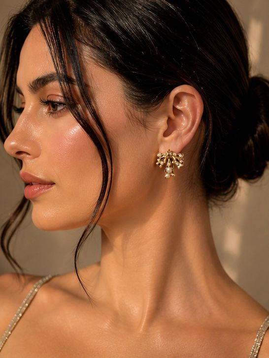 Crystal Bow Drop Earrings