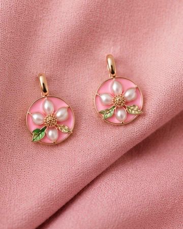 Blush Blossom Charm Earrings