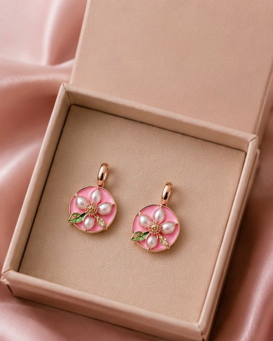 Blush Blossom Charm Earrings